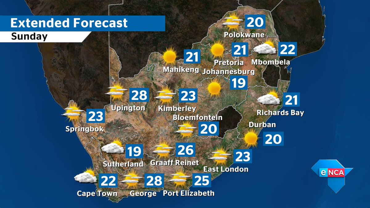 Printable Weather Map South Africa