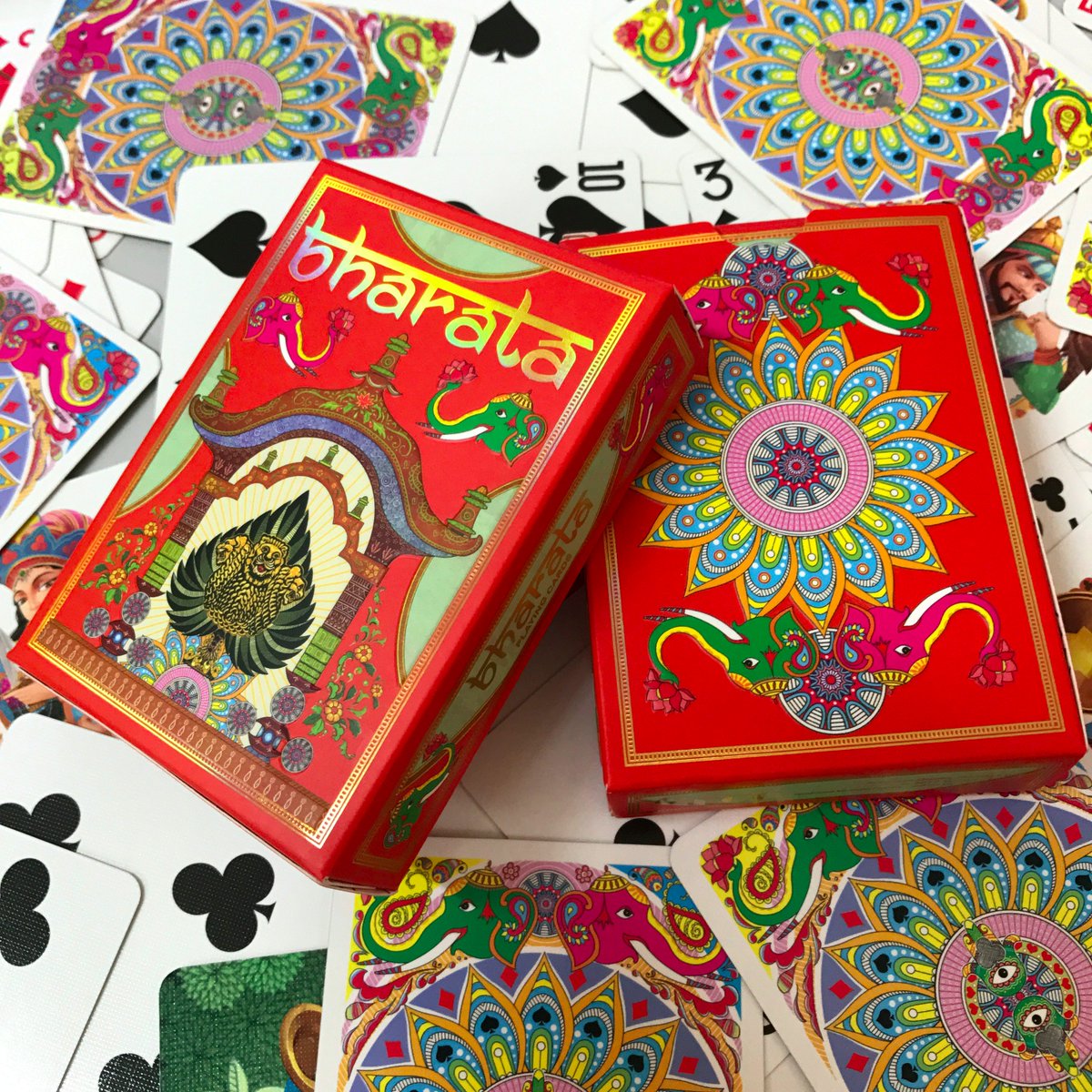 gurupcc's tweet photo. Bharata #PlayingCards - Shipping soon. #guruplayingcards #designerplayingcards #embossing #holographic #Kickstarter https://t.co/AaDQ5WZD02 https://t.co/1pNFudv6Oi