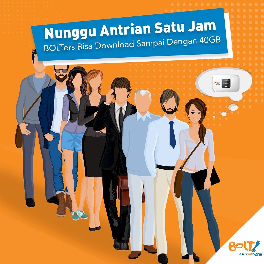 BOLTClub's tweet photo. Ngantri? Ga lagi bosen kalo ditemani jaringan BOLT 4G+. Yuk, ceritakan pengalaman BOLTers saat nunggu antrian! #BOLTSpeed https://t.co/04EVDyWqpz