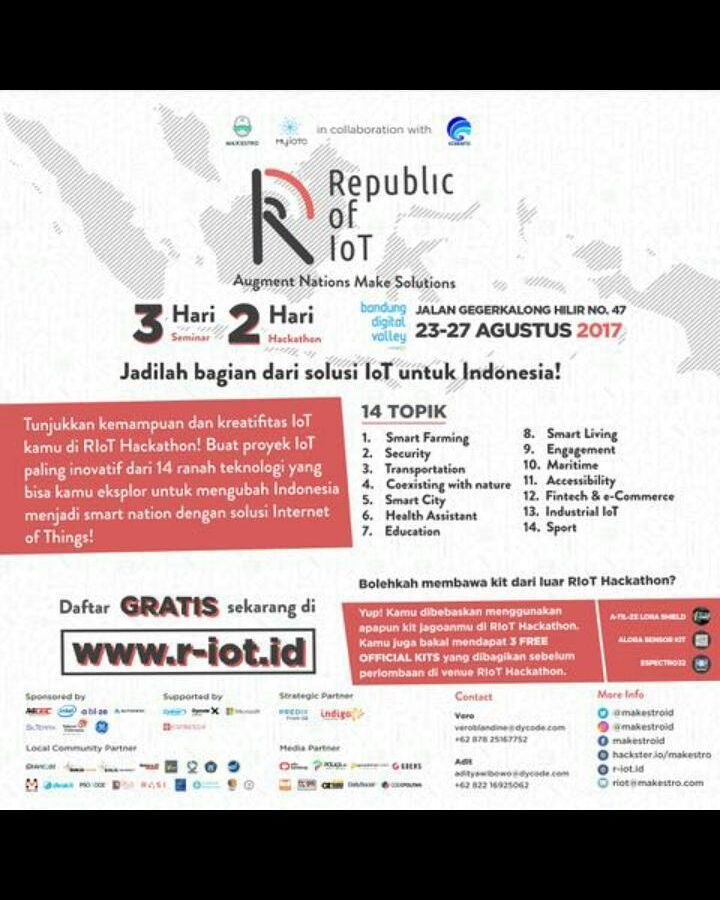 Bikin keren Indonesia? Jadi makers dong biar keren! Halo Makers! Yuk ajak tim dan kits jagoanmu untuk ikutan Hacka… ift.tt/2v327aN