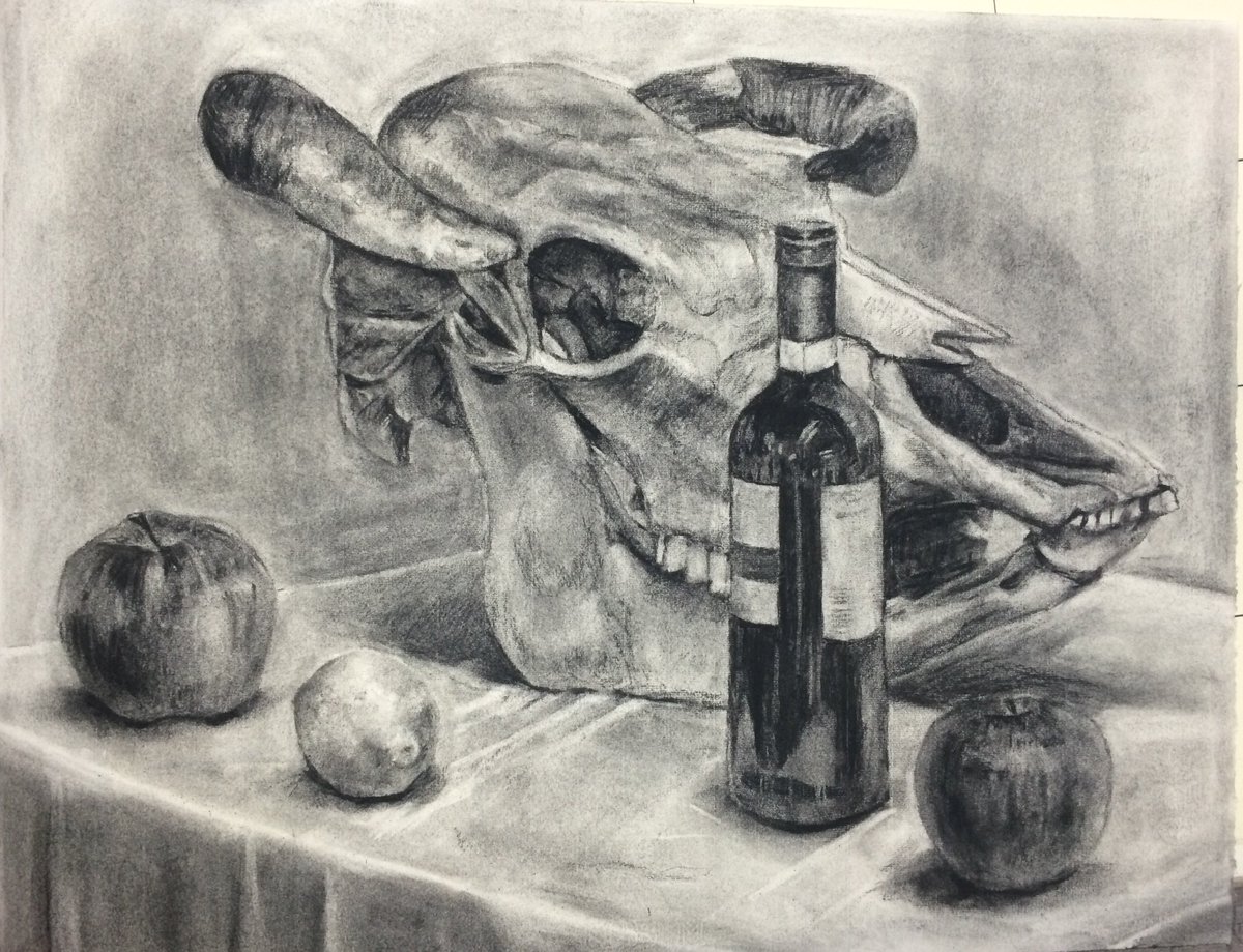 芸大美大受験 森村美術研究所 夏期講習では基礎科生もがんばっておりますよ タイプの違う2人ですが じっくりしっかりモチーフを見て魅力的なデッサンを描いてくれました 今後に更に期待です デッサン 美大受験 静物デッサン T