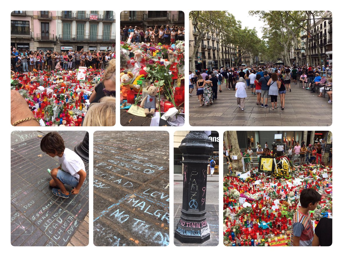 BCN, LesRambles plenes de persones que estimem la vida. Solidaritat amb les víctimes, per la PAU #NoTincPor #PrayforBarcelona #stopterrorism