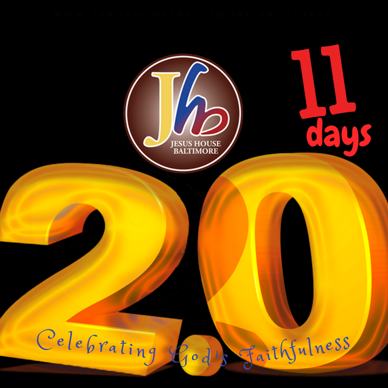 JesusHouseBalt's tweet photo. FAITHFUL FATHER!
11days closer to #JHB2.0 #CelebrationOf20Years #HeIsTheSame #SameGodFor20Years #Baltimore #Virginia #WashingtonDC #DMV https://t.co/2AGAXm3Y0C