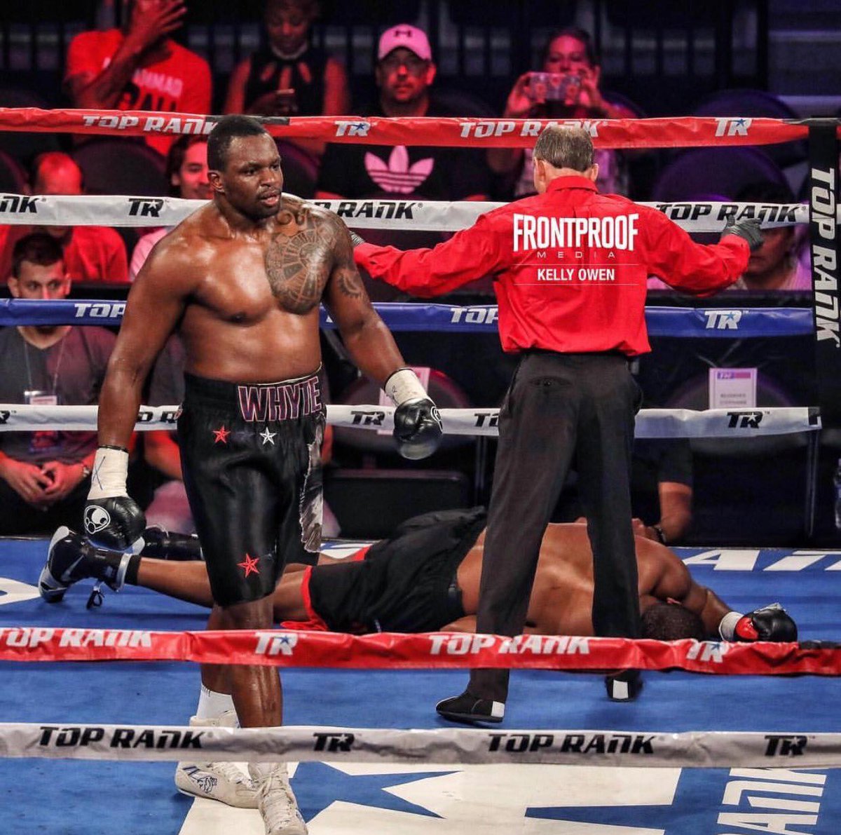 MiguelsGym's tweet photo. Congratulations @DillianWhyte on his very impressive U.S. Debut, knocking his opponent Malcolm Tann out in 3 rounds.
#TEAMBODYSNATCHER https://t.co/QyVCQN5pMp