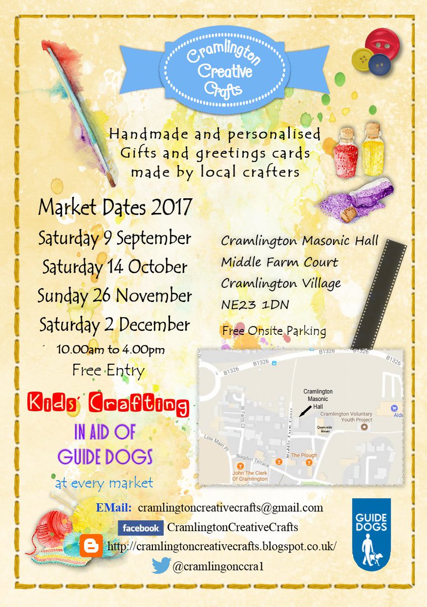 cramlingonccra1's tweet photo. Craft Markets 2017
@NorthEastTweets @neconnected @CramlingtonC #UKHashtags @MadeInNland @whatsonnorth @NEFollowers https://t.co/ilIVxe6rn9
