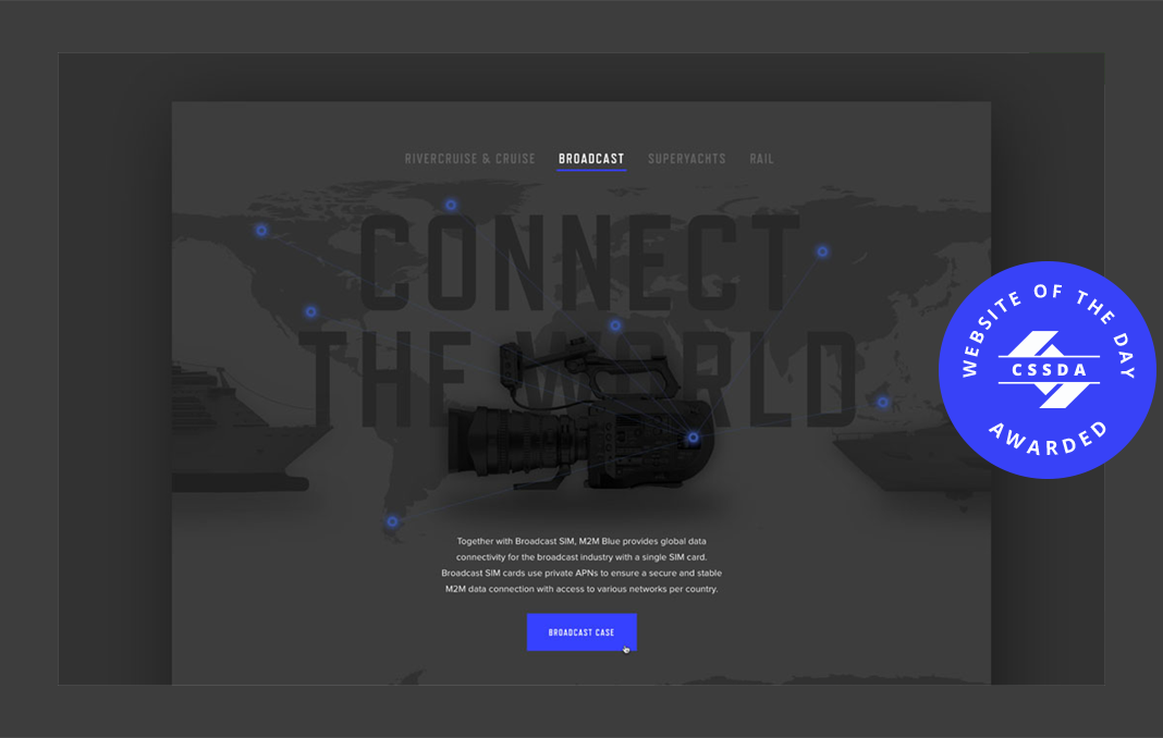 cssdesignawards's tweet photo. Website Of The Day is M2M Blue @M2MBlue
https://t.co/BtybSzrewR 
by Nerds &amp; Company @nerdsandcompany  
#webdesign #webdev https://t.co/IquY0i10jk