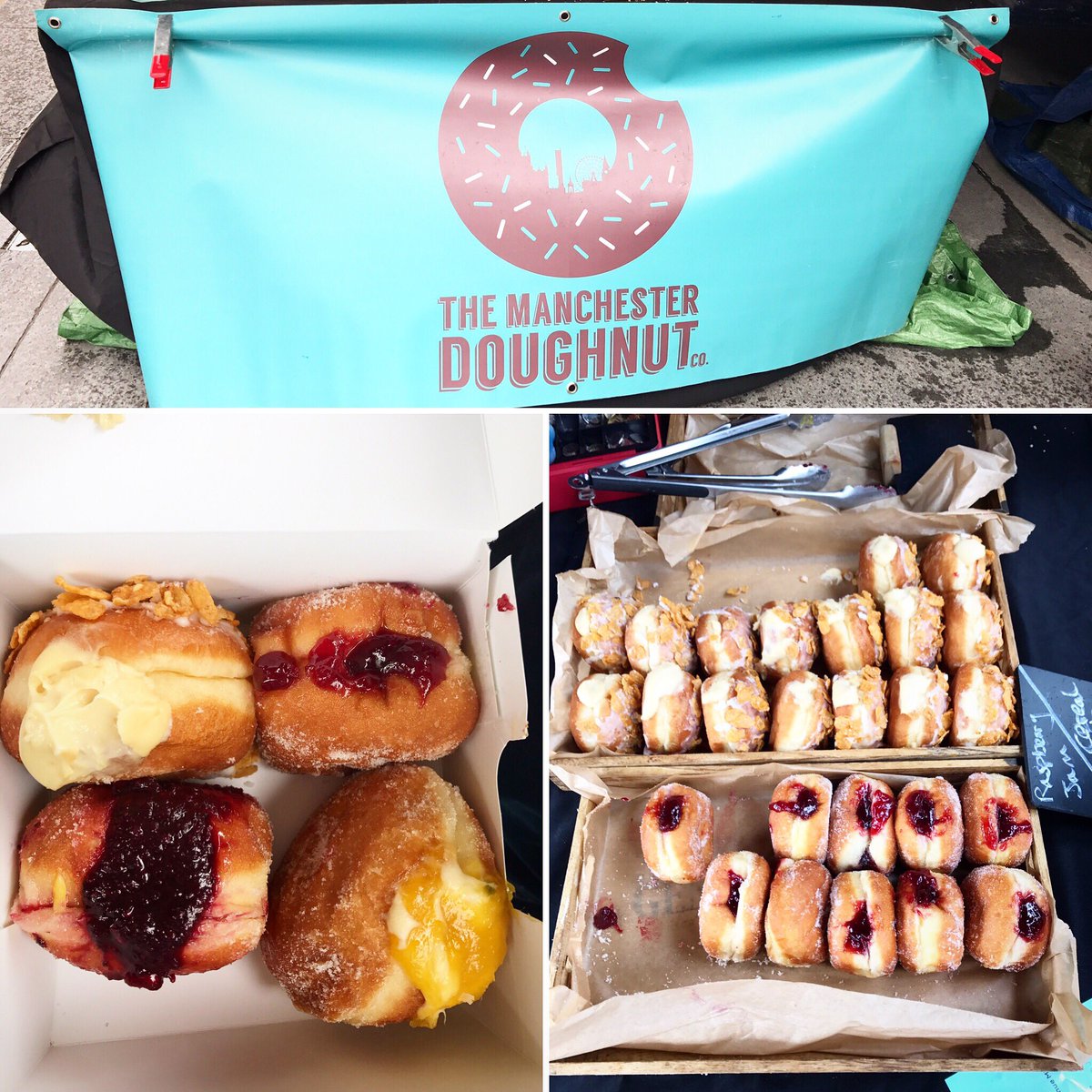 donut_quest's tweet photo. We enjoyed @ManDoughCo donuts on our quest yesterday. We managed to grab a selection. Filled to the brim! Slightly messy but good fun! 🍩 https://t.co/qWWlplA9Lv