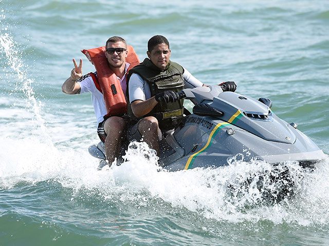 ladbible's tweet image. Right wing news site Breitbart warn against migrants on jet-skis with picture of World Cup winner Lukas Podolski.