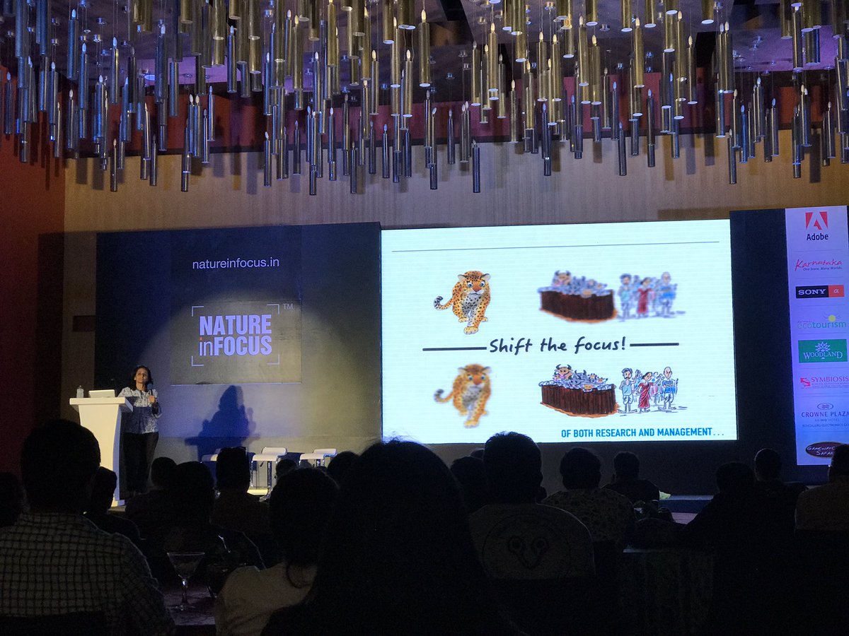 AratiKumarRao's tweet photo. Kudos @vidyathreya makes imp point: need to ack local institutions enshrining respect for #leopards for centuries #NiF2017 @NatureIn_Focus https://t.co/rRHgN6e7aw