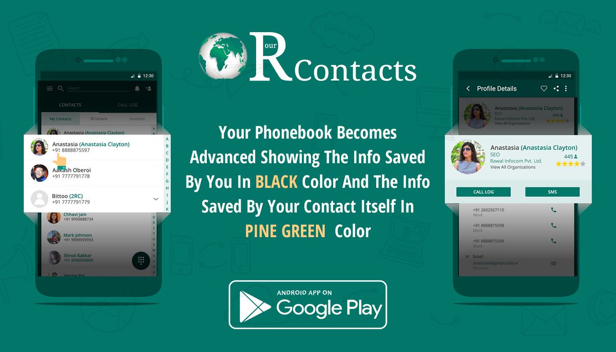 RContactsApp's tweet photo. #BiColor #AutoSync shows bth Phnbuk data in BLACK nd #RContacts data in PINE GREEN.. enabln its users 2 knw der #Contacts better!
DOWNLOAD! https://t.co/WKp51fMwXW