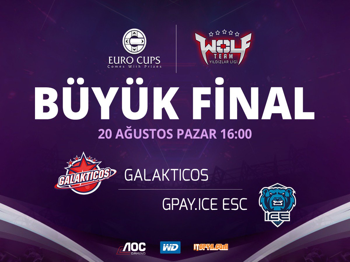 eu_cups's tweet photo. Wolfteam Yıldızlar Yıldızlar Ligi Büyük Finali
Ice e-Sports Club vs @TeamGalakticos maçı bugün 16:00'da başlıyor!
➤ https://t.co/hBwEohvde4 https://t.co/Of7Das6Iiy