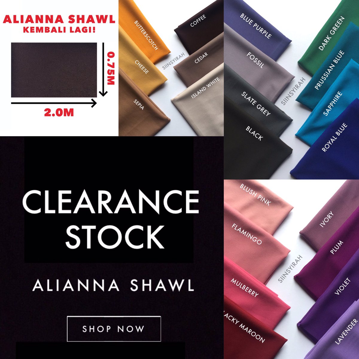 ifazs's tweet photo. @rtkecantikan Haiii nak alianna shawl yang best by @mustaphshoveri takkk? Meh sikit lagi tinggal ๐๐ IG : siinsyirah (0136723089) #rtiklan https://t.co/zyCVb5AELt