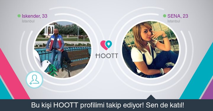 #HOOTTapp HOOTT süper! Takipçilerime gözat hemen. HOOTT ile eğlen! goo.gl/jPUaB0