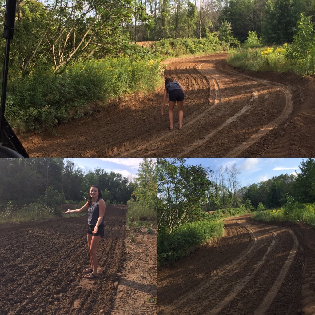 15practicetrack's tweet photo. No rain here!!!! Just a  perfect day for some riding. Grooming and some rock picking going on. That's how we get it done. https://t.co/nwwmQRM1KU