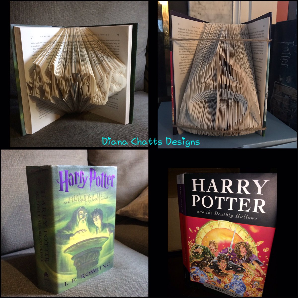 DChattsDesigns's tweet photo. Folded pages of second hand books 📖 #harrypotter #bookart #Snape #deathlyhallows #Always #upcycle #giftideas https://t.co/r4T0ODWXUF