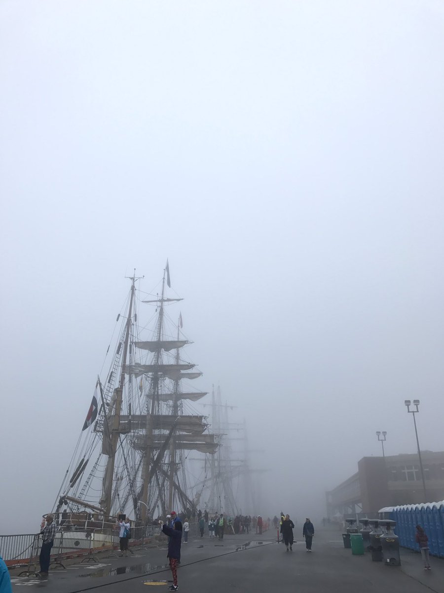 sail_sj's tweet photo. It's free to enter the pier and tour on board. On board tours run from 9-1:30 today! Pier closes at 4pm. Outgoing Parade of Sail @ 6pm https://t.co/nmvAnzrurf