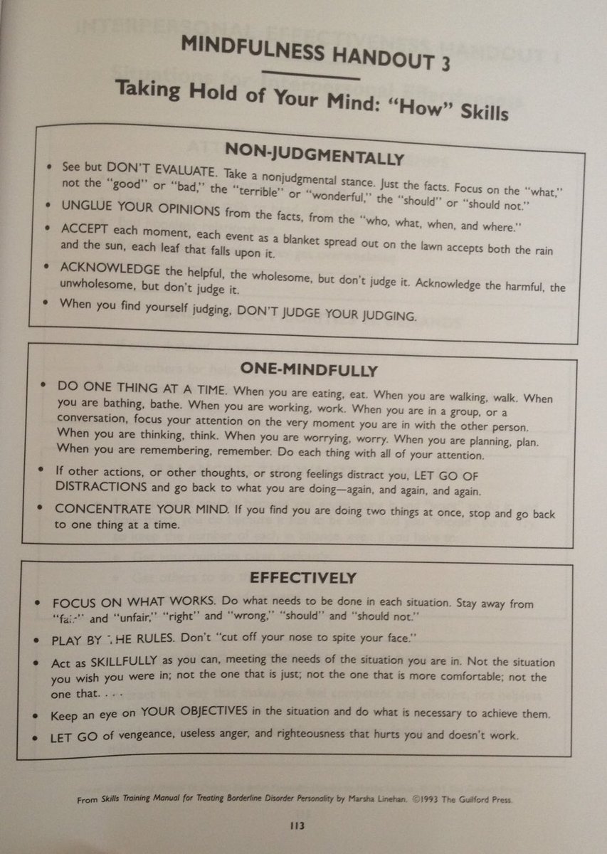 bpdeve's tweet image. #DBT sessions 5&amp;amp;6. Taking Hold of Your Mind: 'How' Skills. This is hard but I'm starting to notice my judgemental thoughts &amp;amp; not judge 🙈#BPD