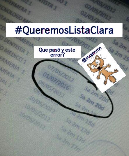 sopjenny1's tweet photo. @EsSaludPeru #RectificarLista de los @Cas_a_728
#RespetarOrdenDePrelación lo exige #Ley30555 @EsSaludPeru @HCevallosFlores @BancadaFAperu https://t.co/i7gF1lMdcB