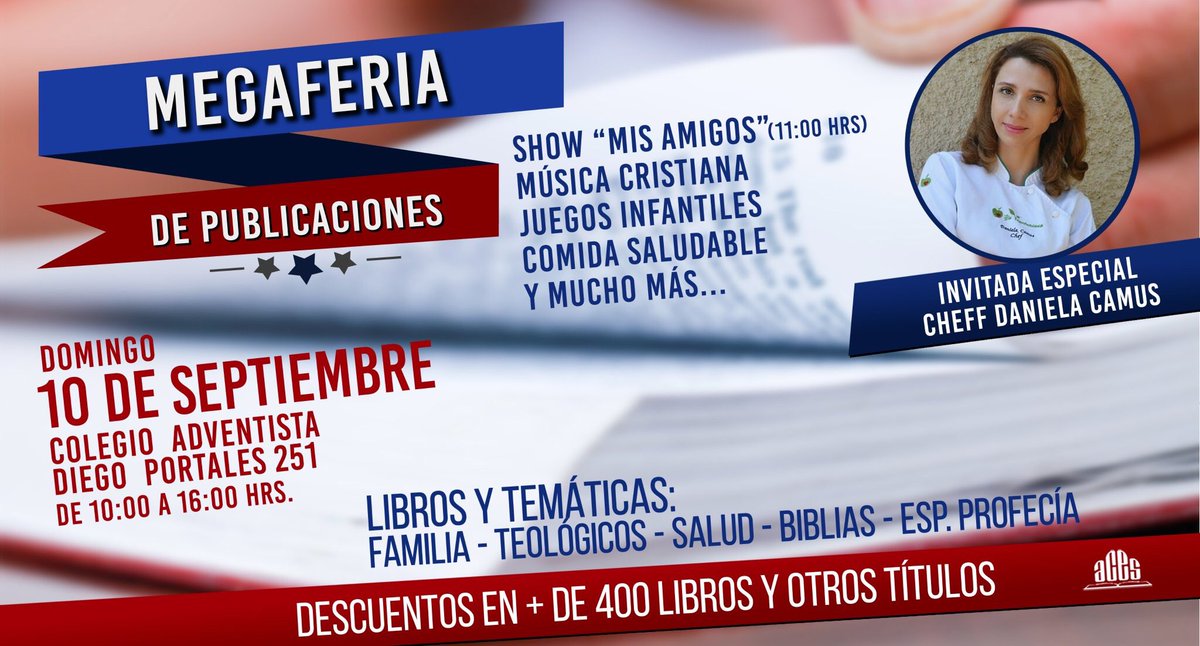 Pronto! Megaferia de Publicaciones d la <a href="/asuraustral/">AsociaciónSurAustral</a> en Temuco | 10-SEP
<a href="/aces_chile/">ACES Chile</a> <a href="/chilesehs/">SEHS Chile</a> <a href="/EditorialACES/">EditorialACES</a> <a href="/GermanMPauletti/">Germán Martinez Pauletti</a> @PrContreras