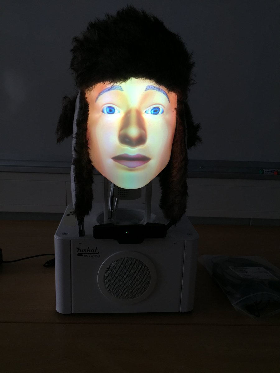 rogerkmoore's tweet image. Having fun at the #InterSpeech-2017 tutorial on the @furhatrobotics robot