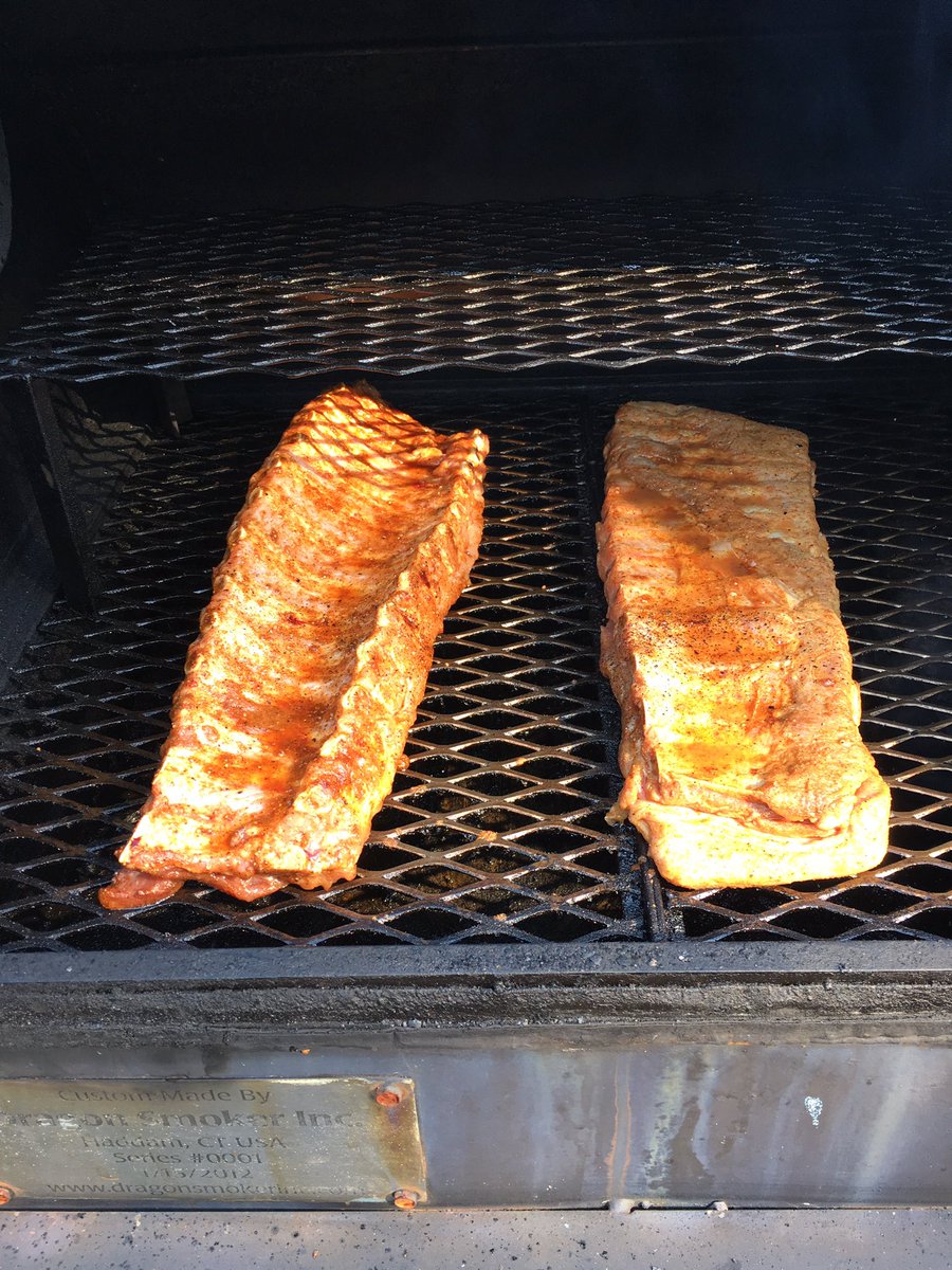 Dragon's up to temp, ribs rubbed and in the belly.  See you in about 3 hours guys...