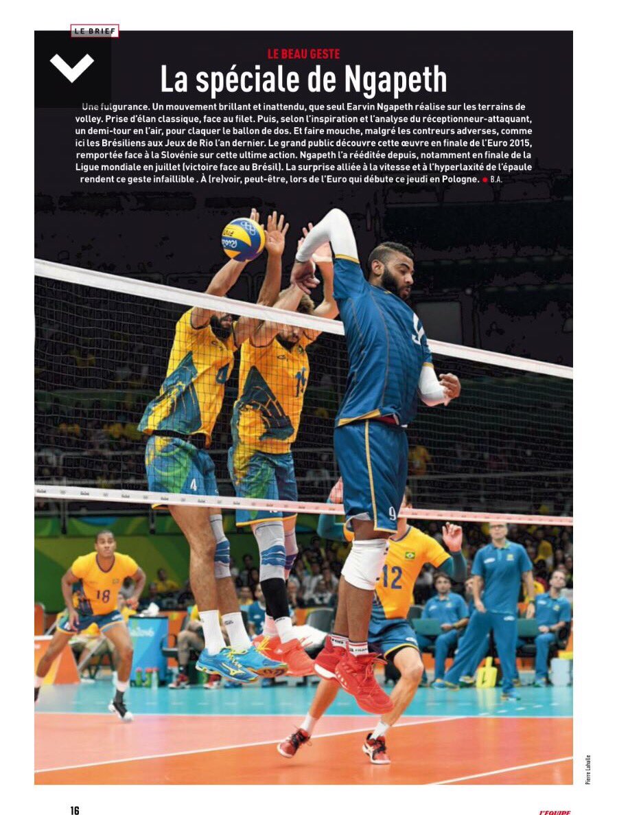 EarvinNgapeth's tweet photo. La spéciale dans @lequipe mag ce samedi et en Pologne dès jeudi pour l'#Eurovolley ! 💪🏾 https://t.co/FxyDDvYe2h