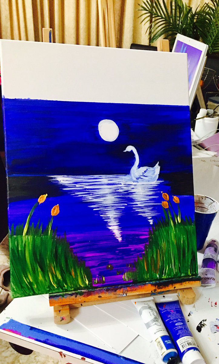 kjsbrushncanvas's tweet photo. #workingonit #newone #artistatwork #happy #mywork #mylife #mypainting #myart #Australia #sydney#swan-Lake #kJsbrushncanvas https://t.co/MMoOGVDMrf
