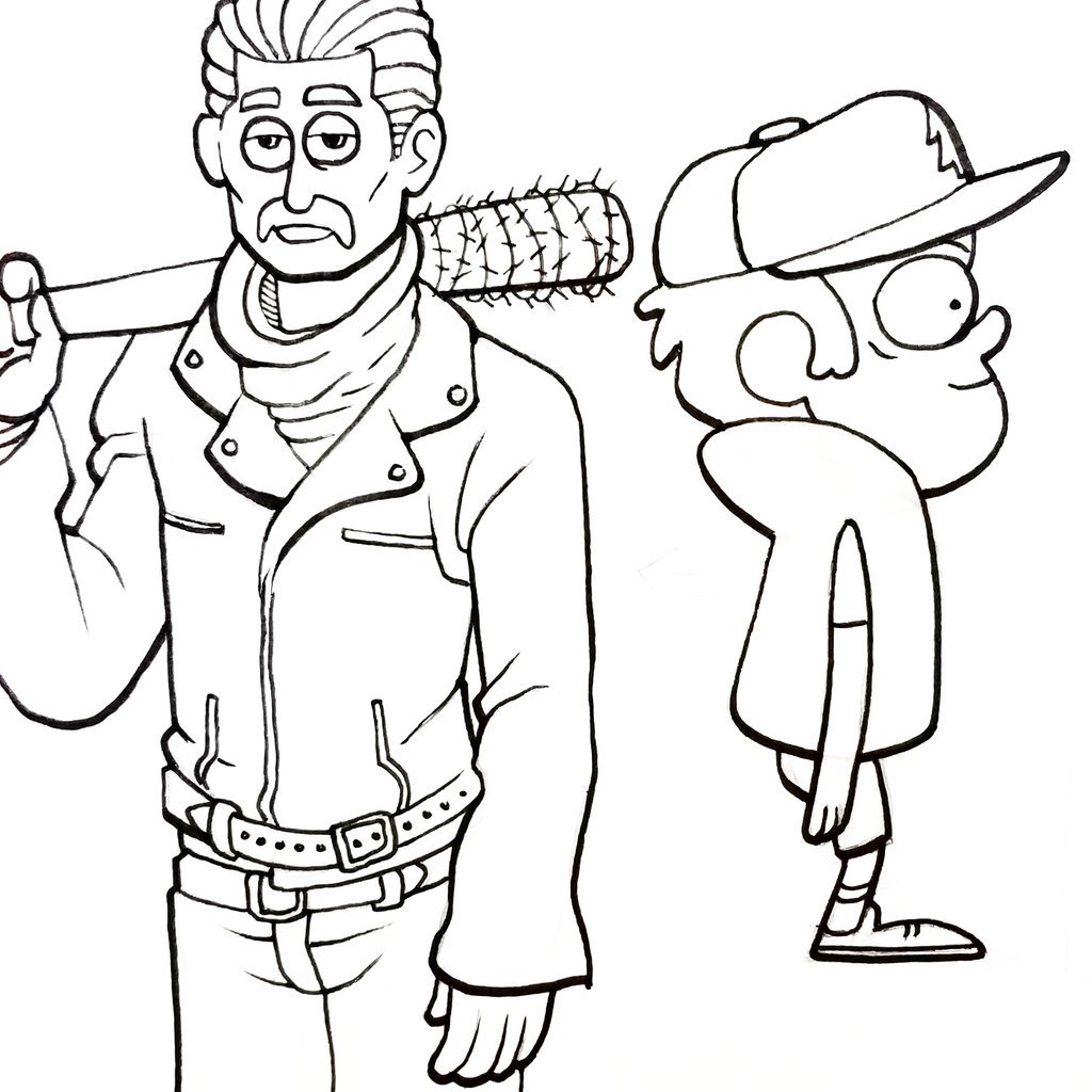 ThaLearningCurv's tweet photo. I wish #Ducktales was on hulu... til then here's #Negan as if he were visiting #GravityFalls... #WalkingDead #mashup #Dipperpines #lildipper https://t.co/sAWHCaRRnk