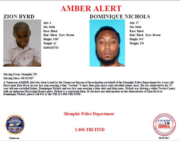 TBInvestigation's tweet photo. AMBER Alert: Here's the poster with more information about missing 4 y/o Zion Byrd. https://t.co/Jl6Qx0KHbu
