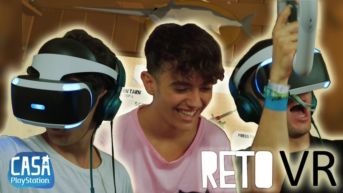 PlayStationES's tweet photo. ¡@SoyLoganG, @DualCoc y @ImAgus51 se retan por unas #PSVR que sortear entre sus seguidores. 😃👉 https://t.co/OFaYVghNou #CasaPlayStation https://t.co/KTi66JRF9P