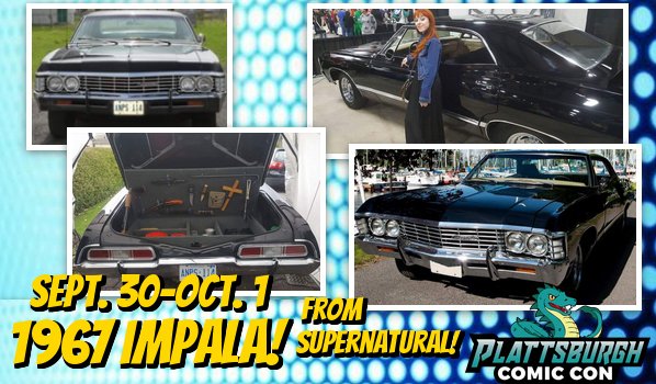 PlattsburghCC's tweet photo. The 1967 Impala comes to Plattsburgh Comic Con Sept. 30-Oct. 1! Get your photos with it! #PlattsburghCC
TICKETS: https://t.co/CO4kk5Y7mq https://t.co/5EeNBsM1mX