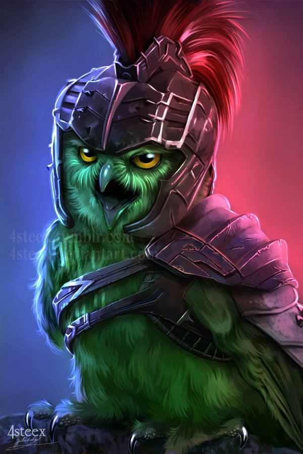 #Gladiator Owlk  (#Ragnarok )
#animals #comics #art #marvelcomics #owls #painting #hulkmarvel #owldrawing #owlillustration #gladiatorhulk