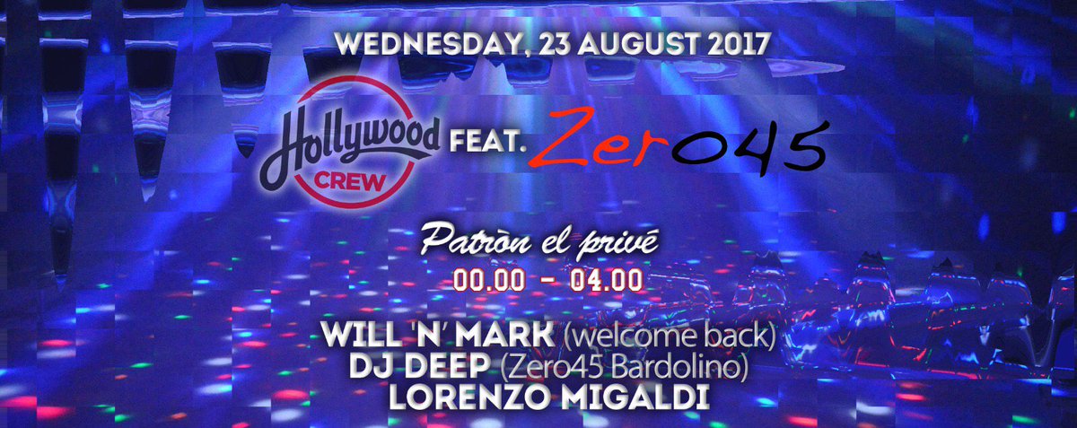ledio's tweet photo. Mercoledì 23 Agosto @ Hollywood
Patron el privé in collaborazione con Zero45  bardolino ! #zero45bardolino #hollywoodbardolino #wednesday https://t.co/mXEZMZK7JM
