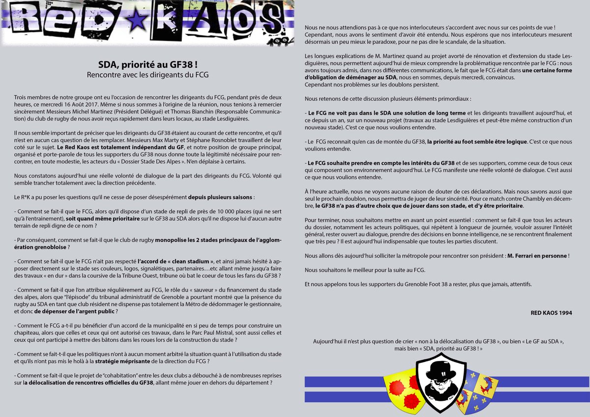 GF_au_SDA's tweet photo. communiqué du RK94 suite à réunion avec les dirigeants du FCG! 
Faites tourner ! https://t.co/o4Nx2loGdD