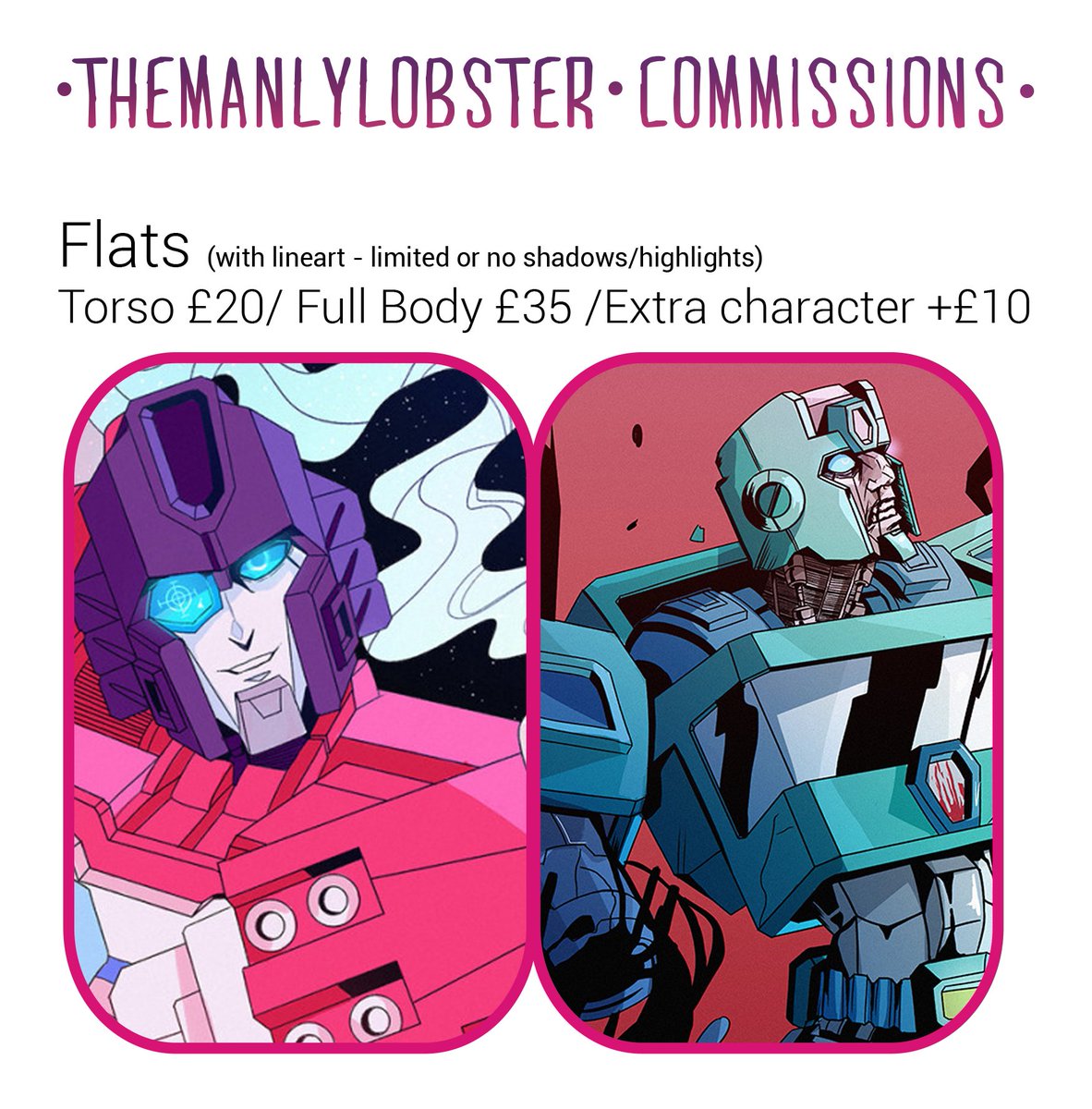 Themanlylobster's tweet photo. I made some form of commissions post on tumbles if anyone is interested (๑･▱･๑) i wanna draw more Transformers 🤖✌️https://t.co/z034LODSTa https://t.co/Hz9XGW6CTq