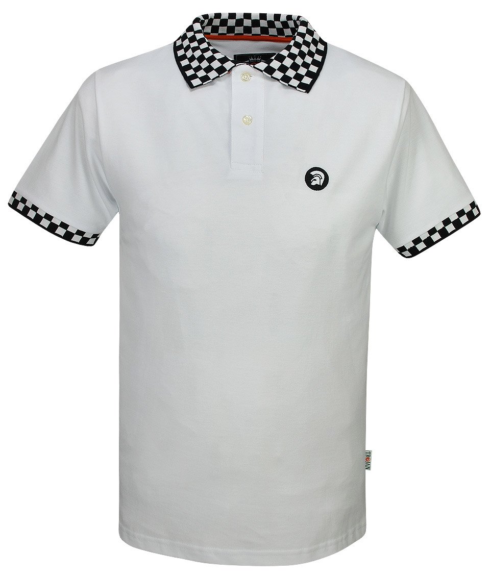 shopmodfellas's tweet image. Trojan Records chequerboard polo t-shirts available in 2 colours + our up to 60% off SALE @ modfellas.com #ModClothing #Ska