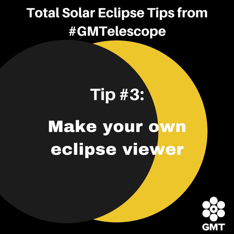 giantmagellan's tweet photo. Tomorrow's the big day! There's still time for #DIY pinhole projectors. Follow our steps here: https://t.co/DJZr9hMwGl #EclipseCountdown https://t.co/Tt0FKOkMOs
