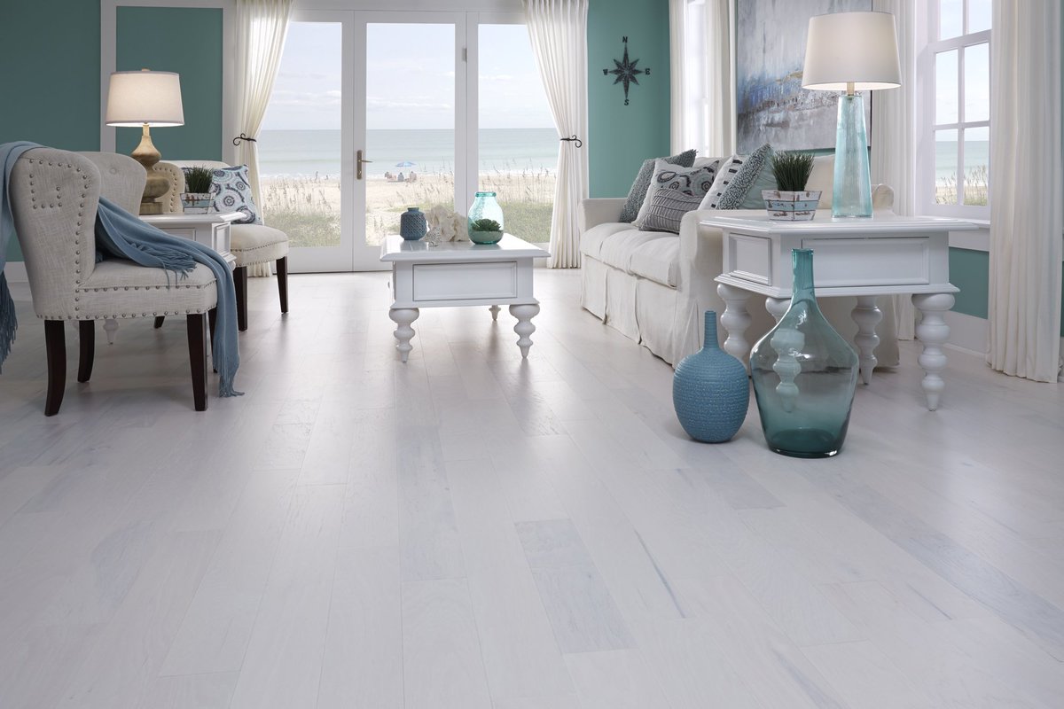 LLFlooring's tweet photo. Refreshing #whitewashed hues &amp; light grays blend beautifully with the #wirebrushed texture of Steel Creek Hickory: https://t.co/5uepi0AaSw https://t.co/lzmpl0Ys4T