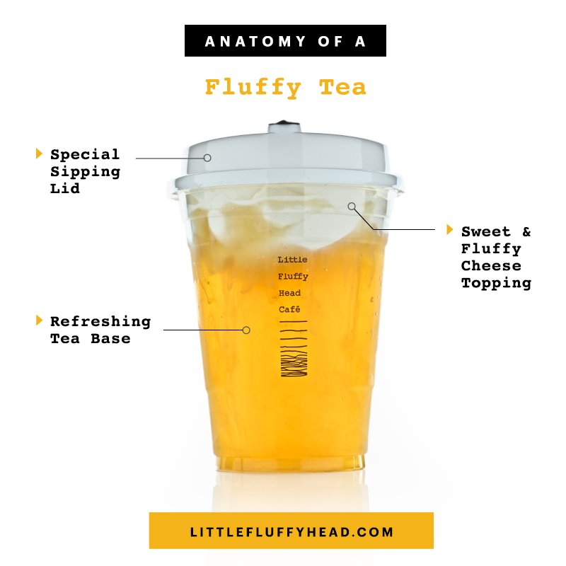 Ice cold tea makes the perfect drink base while a layer of rich, creamy cheese sits on top of the tea.  #littlefluffyhead #cheesetea #dtla