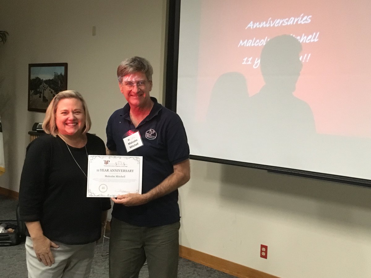 TIPSanDiego's tweet photo. Congratulations Malcolm on serving 11 years with TIP! Thank you for all you do! #IAMTIP #Volunteer #nonprofit https://t.co/SJATiDUxgy