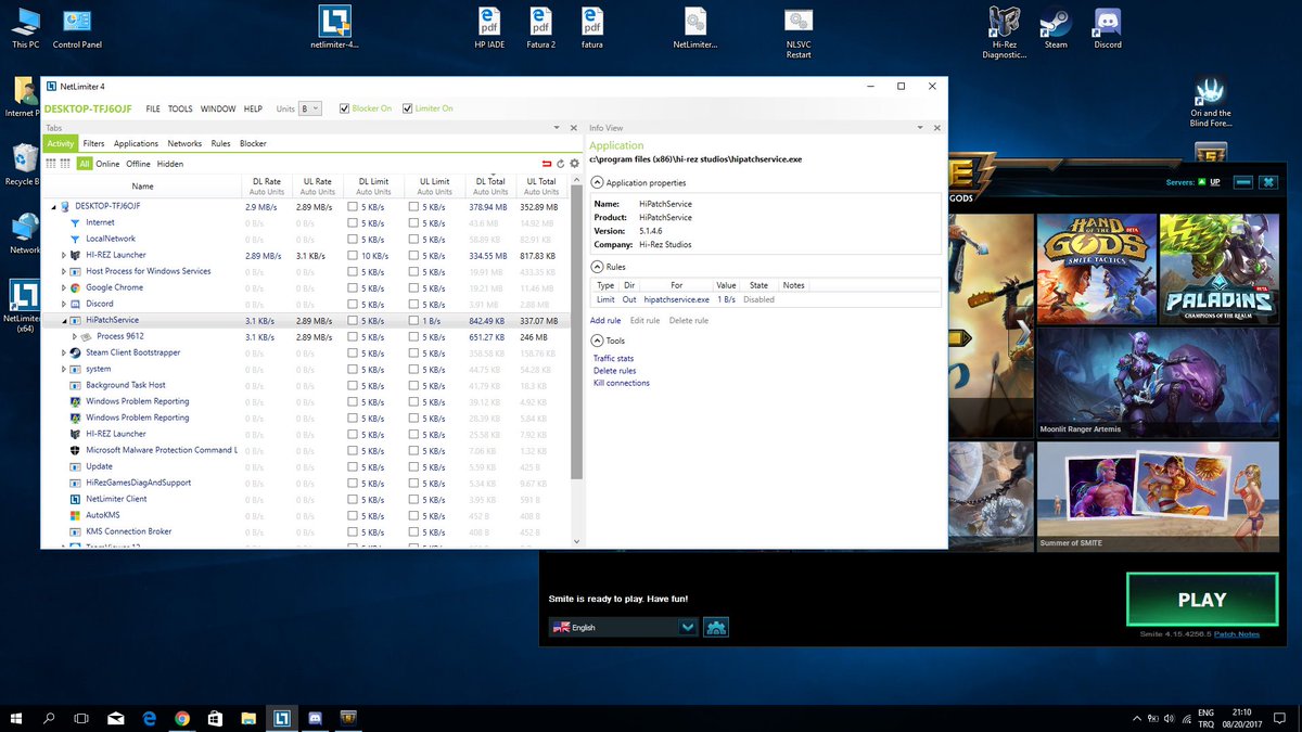 prppblu's tweet photo. @SMITEGame  Hi, Hipatchservice drained my 7 GB data today, could you help me please? Any idea ? Its always upload / downloading :( https://t.co/tyltLPQ4d3