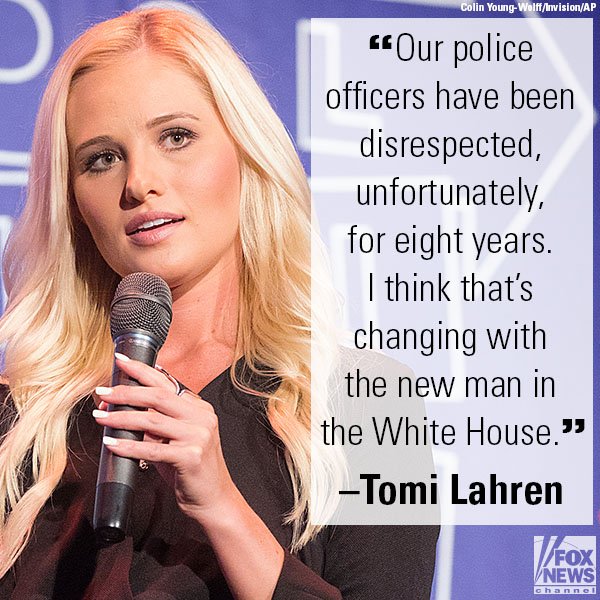 FoxNews's tweet photo. On @ffweekend​, @TomiLahren gave her take on the "very real" war on cops. https://t.co/5VgyNxZzMK