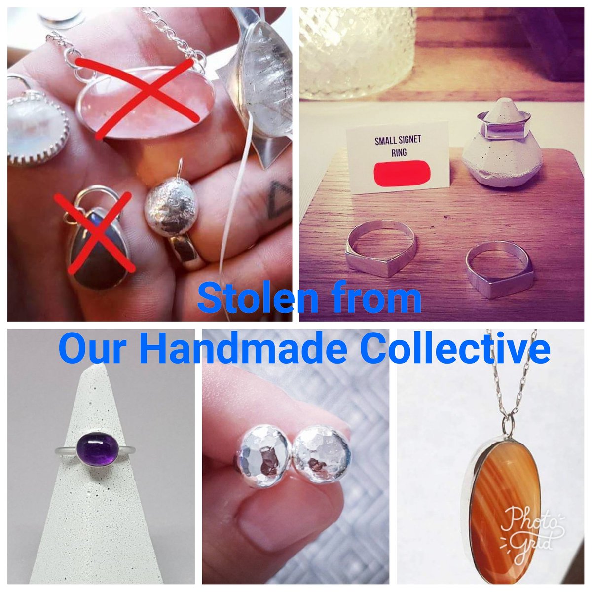 ourhandmadecoll's tweet photo. We're SO ANGRY that someone in #Leeds has stolen £800 of @M_H_Jewellery this wknd. Help us make these unique pieces too hot to handle. https://t.co/UDAy5cj7CY