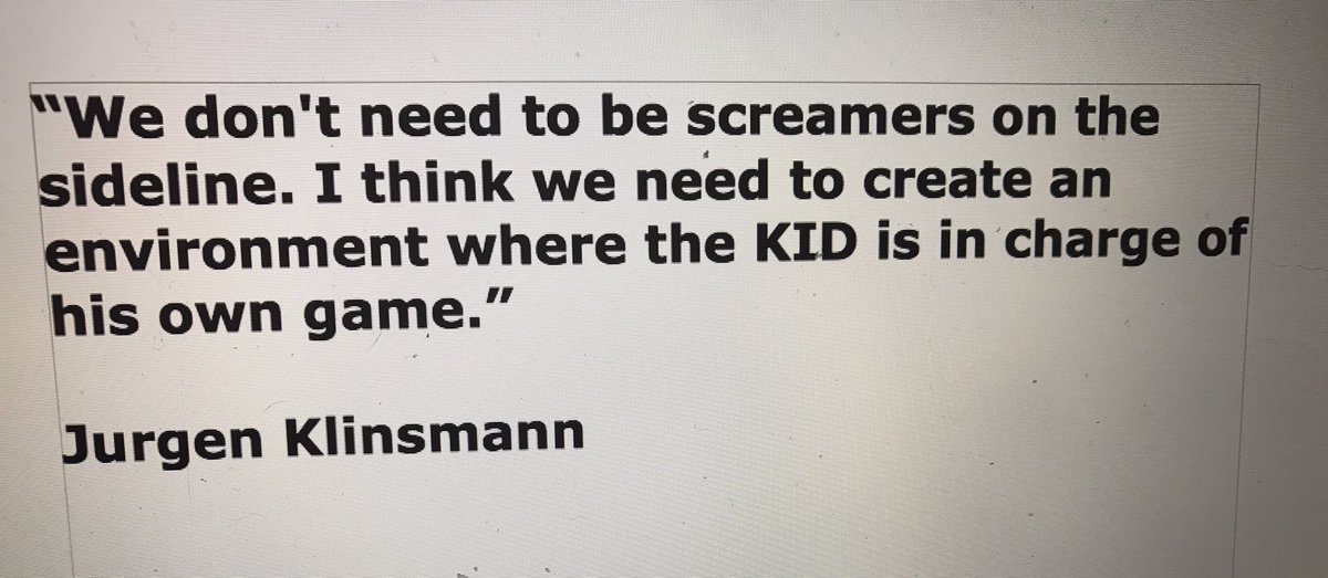 insidewrite1957's tweet photo. The great man himself backs up what we are trying to get across at #grassroots And Mr Klinsman makes a very good point @CoachingFamily https://t.co/7AenTw5Plv