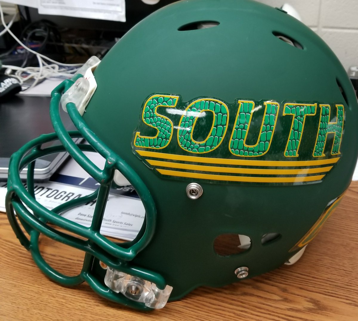 Coach_Fontana's tweet photo. Yesterday we continued the tradition at CLS w/ parents applying helmet stickers. 
Here's  the new look. 
@CLS_Football 
#EarnTheRightToWin https://t.co/Uapf6Q43DE