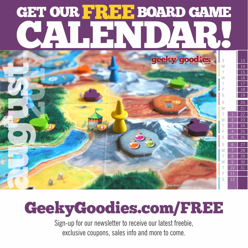 thechriscormier's tweet photo. Have you gotten our #FREE #BoardGameCalendar? An easy-to-print PDF &amp; a #desktopcalendar wallpaper version - FREE!  https://t.co/aW9BPxnhQj https://t.co/LkUdNsDbfC