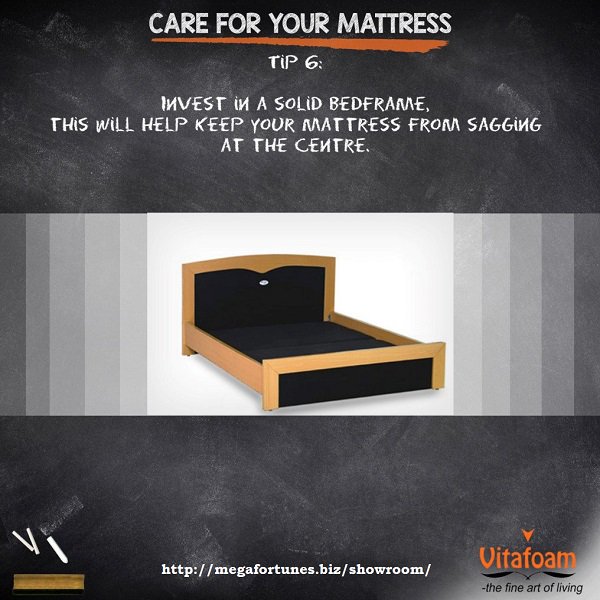 MegafortuneSho1's tweet image. Invest in a solid #bed #frame; this will help keep your #mattress from sagging at the center #VitafoamShowroom bit.ly/2iheHRC