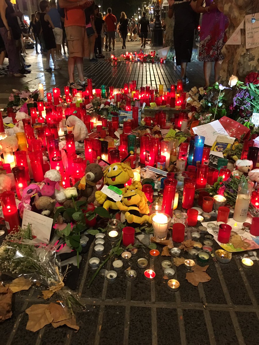 Moving scenes in Barcelona tonight as Sikh group sing up and down Las Ramblas at shrines for each of 13 victims <a href="/GMB/">Good Morning Britain</a>