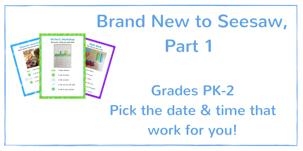 Seesaw's tweet photo. Are you a PK-2nd grade teacher who is just starting with Seesaw? This webinar will be perfect for you! https://t.co/N327TGs4Rj https://t.co/tR4rHg6cFG