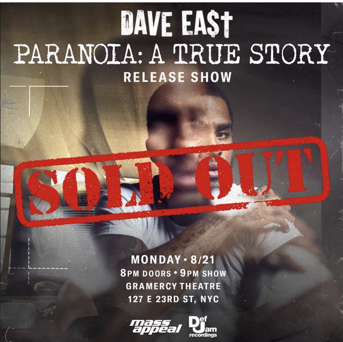 DaveEast's tweet photo. Tomorrow #PARANOIAatruestory Show SOLD OUT!!! https://t.co/VDDZbTY44x